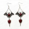 oly-313dfbc6b8ed8f6446b9fbd3fc366825 Wholesale Neo-Gothic Women's Earrings Punk Bat, Cross Coffee Earrings Magic Mirror Halloween Red Vampire Bat