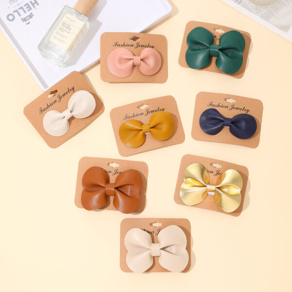 Wholesale Leather Bow Duckbill Hairpin Hairpin Simple Clip