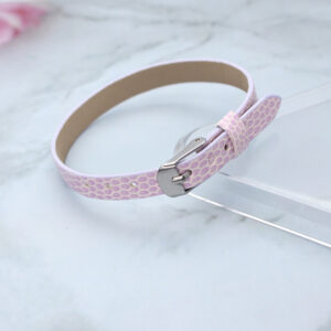 Square steel buckle 8mm snake pattern wristband-light purple