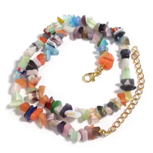 Colorful Cat's Eye / 43cm Long Tail Chain 5cm