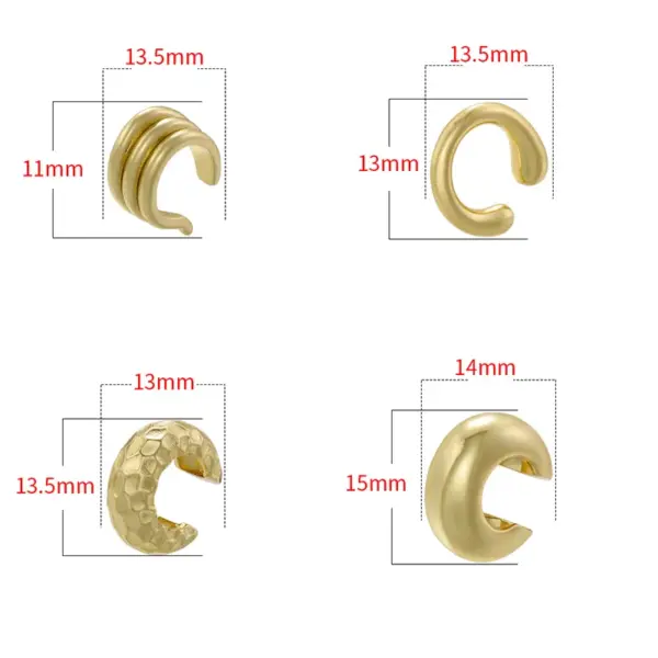 Wholesale 1 Pair Retro Simple Style C Shape Plating Copper 18k Gold Plated Earrings