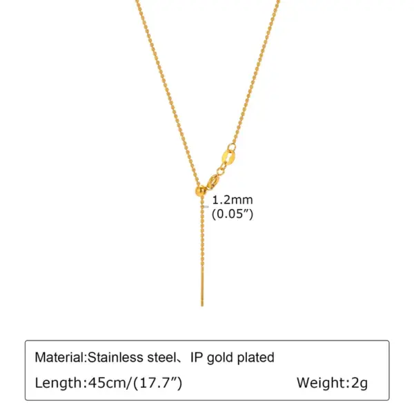 Wholesale PVD Coated Real Gold Plated 18K Gold Solid Color 201 Stainless Steel Elegant Streetwear IG Style Waterproof Non Tarnish 201 Stainless Steel Necklace