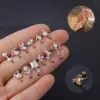 Copper Artificial Gemstones Ear Cartilage Rings & Studs Geometric Waterproof Non Tarnish Surgical Steel