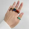 Wholesale Ethnic Style Round Natural Stone Beaded Rings 1 Piece