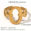 Wholesale PVD Coated Real Gold Plated 18K Gold Circle 304 Stainless Steel Casual Simple Style Waterproof Non Tarnish Adjustable Ring