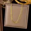 Wholesale PVD Coated Real Gold Plated 18K Gold Solid Color 304 Stainless Steel Classic Style Waterproof Non Tarnish 304 Stainless Steel Necklace