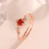 Wholesale Fashion Heart Shape Copper Inlay Zircon Rings 1 Piece