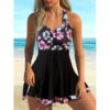 Wholesale 2025 European and American Foreign Trade New Skirt Tankini Two-Piece plus size Women's Swimsuit Fashion Sunflower Printed Women