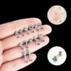 1 Piece Copper Zircon Ear Cartilage Rings & Studs Moon Crown Butterfly Waterproof Non Tarnish Surgical Steel Women'S