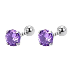 3mm round Purple Zirconium (a Pair)