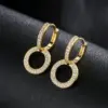 Wholesale Vintage Copper Geometric 18k Gold Micro-set Zircon Earrings Wholesale