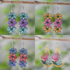 oly-317234058d70a17e9d28ce238637114f Wholesale Spring and Summer Bohemian Color Flower Pendant Earrings Women Wooden Double-Sided Earrings Camping Holiday Gift