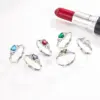 Wholesale Fashion Heart Shape Copper Inlay Zircon Rings 1 Piece