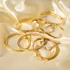 Wholesale PVD Coated 18K Gold Real Gold Plated Round Stainless Steel Simple Style Waterproof Non Tarnish Bangle