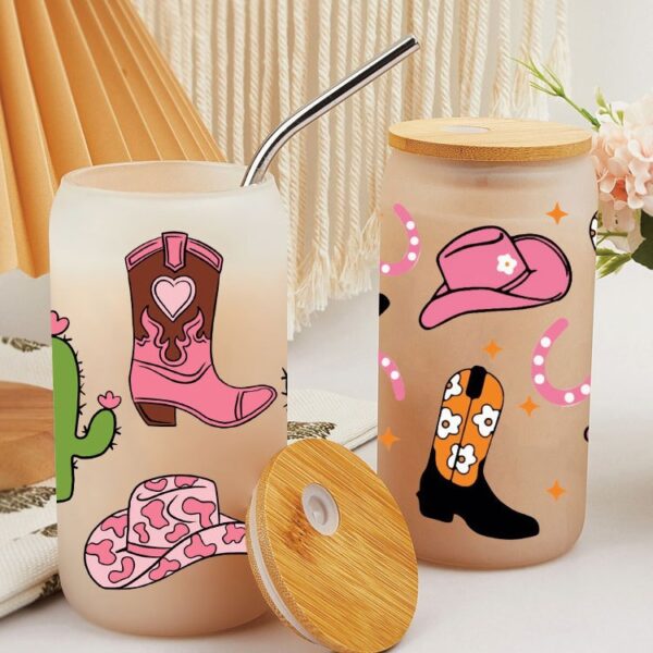 Wholesale UV Transfer Paste Glass C16oz Cup UV DTF Wraps 23cmX11cm