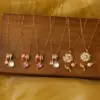 Wholesale Vacuum Plating 16K Gold Plated 18K Gold Plated Sunflower Heart Shape 304 Stainless Steel Sweet Commute 304 Stainless Steel Lobster Trigger Clasp Closure Pendant Necklace