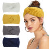 Wholesale Wool knitted hair band ladies European and American sports headband 2020 autumn and winter hair accessories cross hair band Factory Outlet