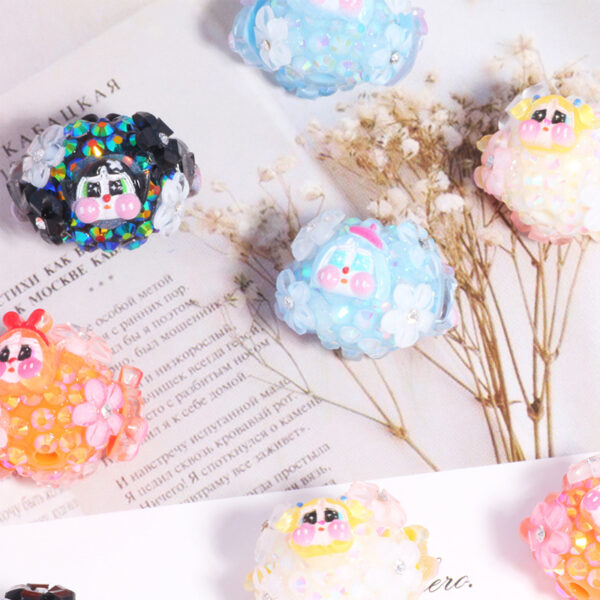 Wholesale Cartoon Crying Bag Straight Hole Loose Beads DIY Mobile Phone Key Chain Necklace Bag Chain Aessories