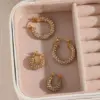 Wholesale PVD Coated Real Gold Plated 18K Gold Geometric 304 Stainless Steel Retro Waterproof Non Tarnish Earrings