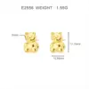 Copper Bear Electroplating Electroplated K Gold Plated Golden Plated White Gold Plated Cute Simple Style Plating Ear Studs