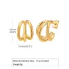 Wholesale 1 Pair IG Style C Shape Solid Color 201 Stainless Steel 18K Gold Plated Ear Studs