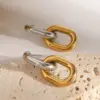 Wholesale PVD Coated Real Gold Plated Color Block 304 Stainless Steel Simple Style Classic Style Waterproof Non Tarnish Earrings