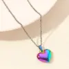 Wholesale PVD Coated Real Gold Plated 18K Gold Heart Shape 304 Stainless Steel Elegant Cute Waterproof Non Tarnish Pendant Necklace