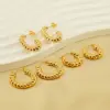 Wholesale 1 Pair Elegant Water Droplets Polishing Gold Plated Stainless Steel Titanium Steel 18K Gold Plated Earrings