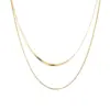Wholesale PVD Coated Real Gold Plated 18K Gold Solid Color 304 Stainless Steel Modern Style Waterproof Non Tarnish 304 Stainless Steel Necklace