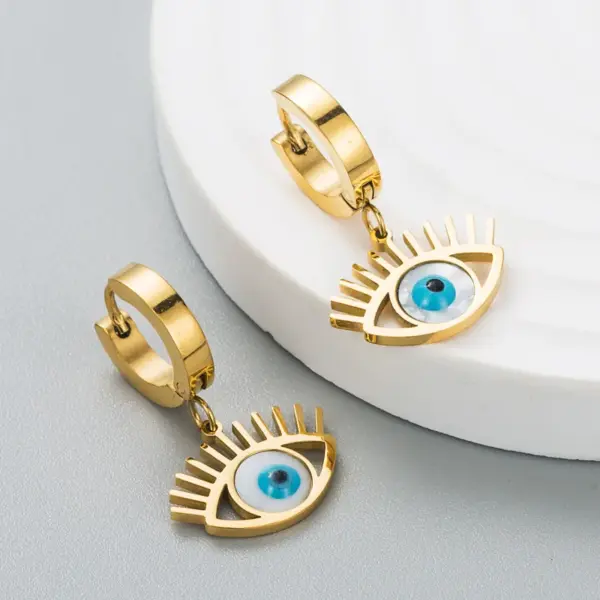 Wholesale Elegant Geometric Plating 304 Stainless Steel No Inlaid 18K Gold Plated Earrings