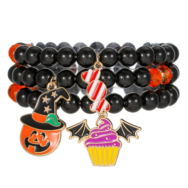 Wholesale Halloween Bracelet Beaded Funny Spider Bat Pendant Ghost Festival Ghost Bracelet