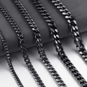 Width 9mm Titanium Steel Black / Bracelet 21cm