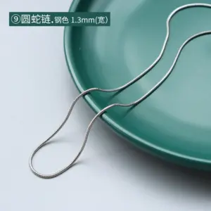 Steel round Snake Chain 40 5cm / 100 Pieces in a Bundle (Naked for Personal Use)