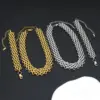 Wholesale PVD Coated 18K Gold Real Gold Plated Solid Color 304 Stainless Steel Hip-Hop Retro Waterproof Non Tarnish Bracelets Necklace