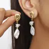 Wholesale 1 Pair IG Style Simple Style Geometric Imitation Pearl Drop Earrings