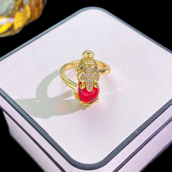 Wholesale Jewelry Elegant Classic Style Pearl Butterfly Nail Copper Zircon 18K Gold Plated K Gold Plated Inlay Open Rings