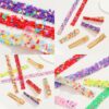 Wholesale Colored resin cylindrical mixed style 1.5cm wide double-sided hot melt adhesive drill strip