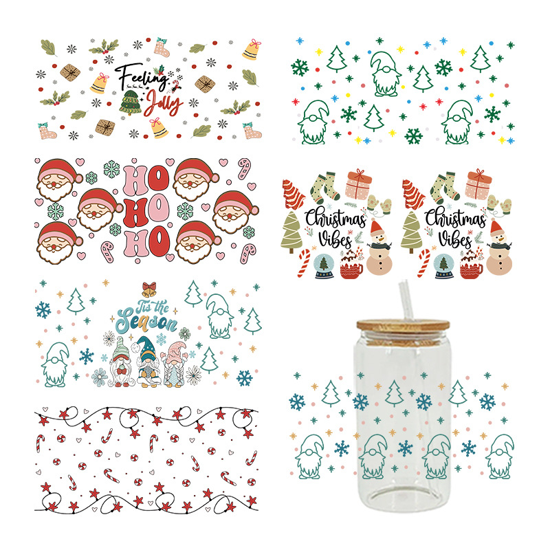 Wholesale UV transfer sticker glass crystal label Crystal sticker cross-border special sticker for 16oz glass c 23cmX11cm