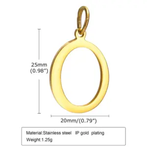 Gold (Single Pendant without Chain) / LETTER O