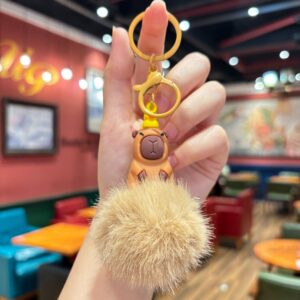 Brown fur ball [cute capi] / 8.6*5.5cm