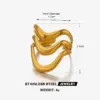 Wholesale Ion Plating (IP) 18K Gold Plated Lines 304 Stainless Steel Casual Hip-Hop Rock Waterproof Non Tarnish Open Rings