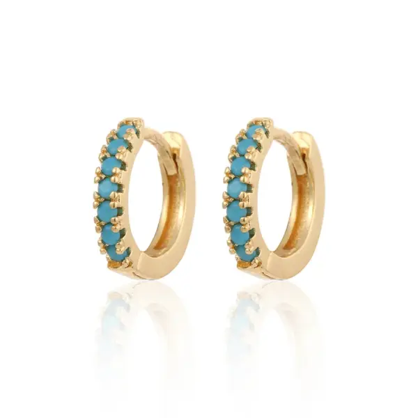 Wholesale Women's Simple Style Solid Color Copper Earrings Inlaid Zircon Zircon Copper Earrings