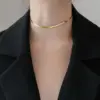 Wholesale PVD Coated Real Gold Plated 18K Gold Solid Color 304 Stainless Steel IG Style Waterproof Non Tarnish 304 Stainless Steel Choker