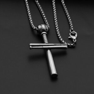 Baseball cross + titanium steel chain