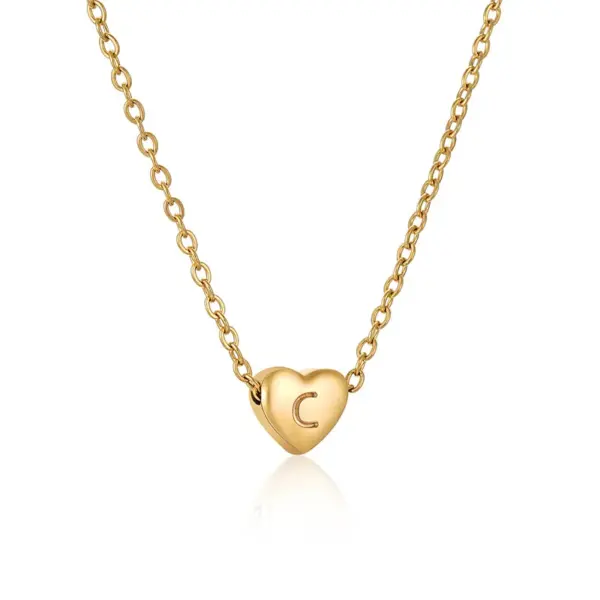 Wholesale Fashion Letter Heart Shape Titanium Steel Plating Necklace 1 Piece