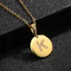 Wholesale Real Gold Plated Letter Titanium Steel Fashion Waterproof Non Tarnish Titanium Steel Necklace