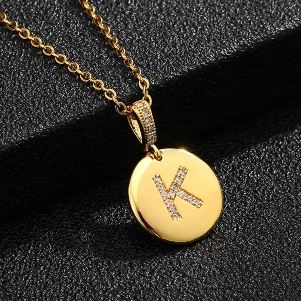 Wholesale Real Gold Plated Letter Titanium Steel Fashion Waterproof Non Tarnish Titanium Steel Necklace