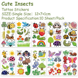 Wholesale 10 Sheets/Pack of New Cross-Border Cartoon Cute Animal Tattoo Stickers for Party Decoration, Arm and Face Stickers