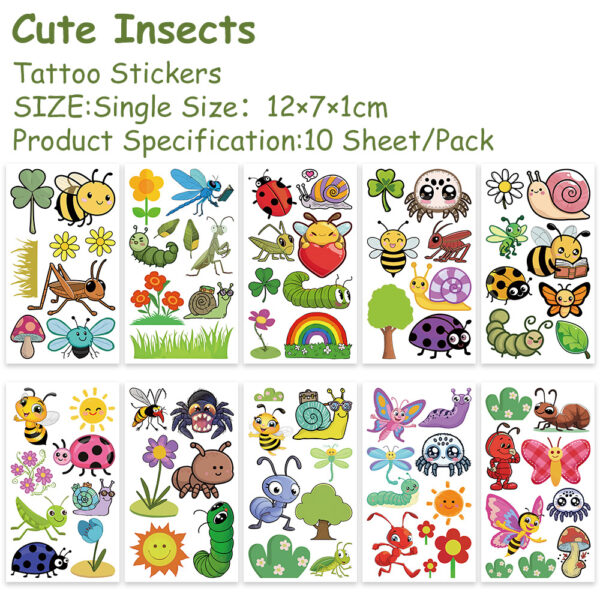 Wholesale 10 Sheets/Pack of New Cross-Border Cartoon Cute Animal Tattoo Stickers for Party Decoration, Arm and Face Stickers