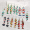 Wholesale Fish shaped multi segment connected earrings